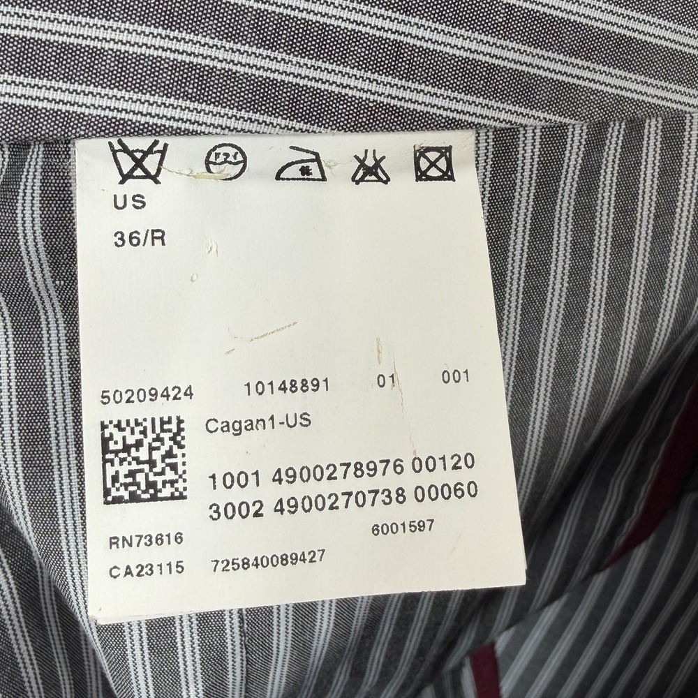 HUGO BOSS Cagan Pants Men's 36R Black 100% Virgin Wool Trouser Flat Front - Picture 4 of 13